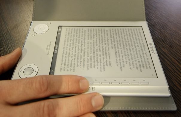 The digital reader eBook Sony PRS-505 is pictured at the Frankfurt book fair