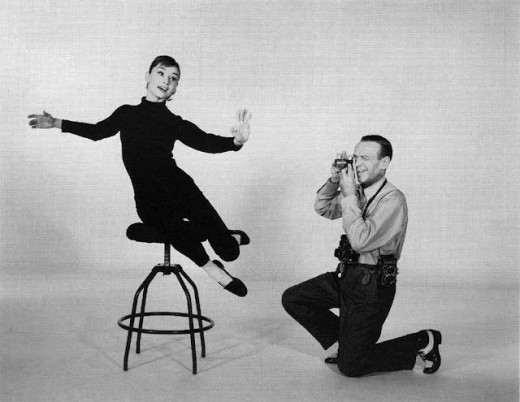 Audrey Hepburn prise en photo par Fred Astaire.
